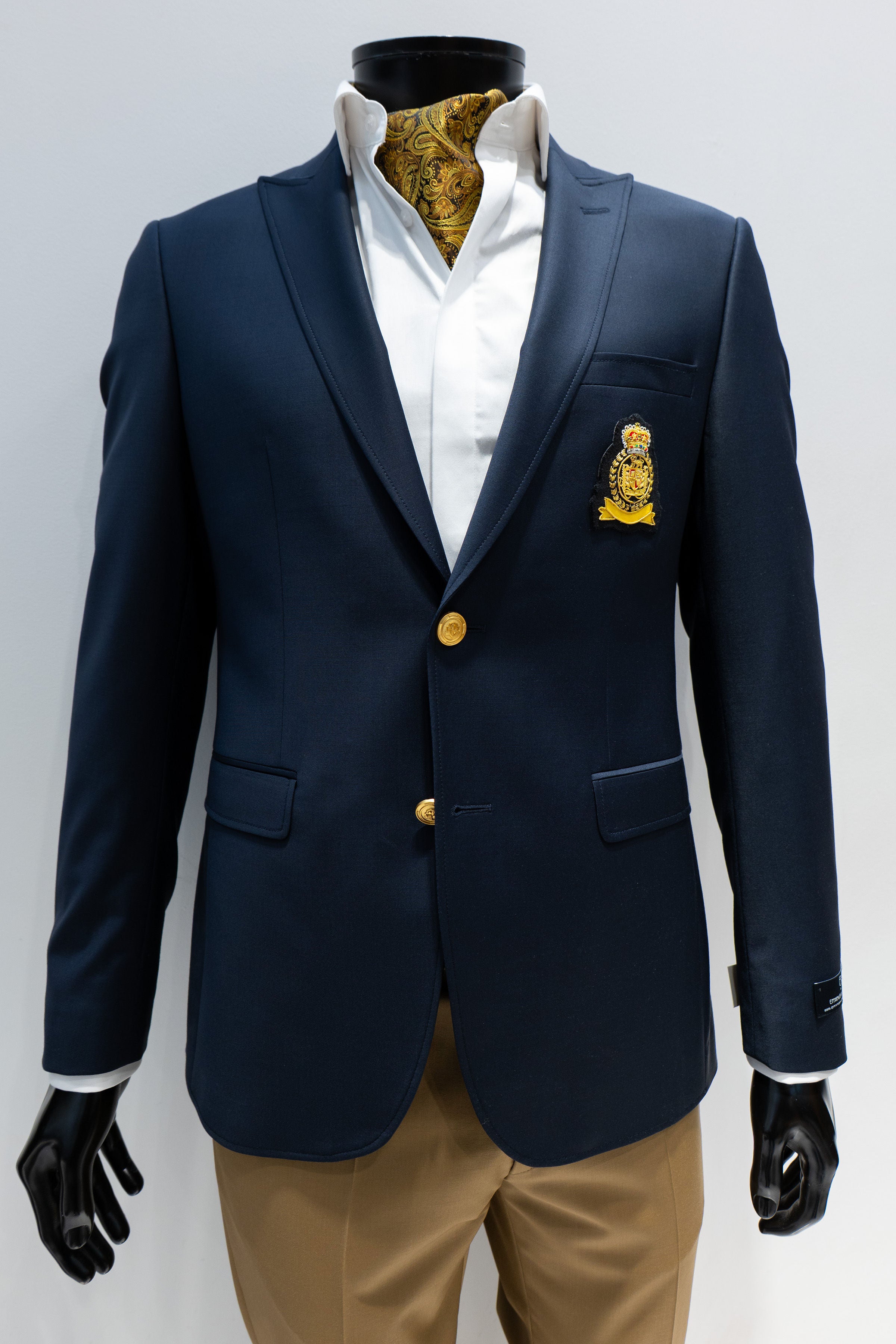 Blazer à écusson Emmanuelle Khanh bleu marine