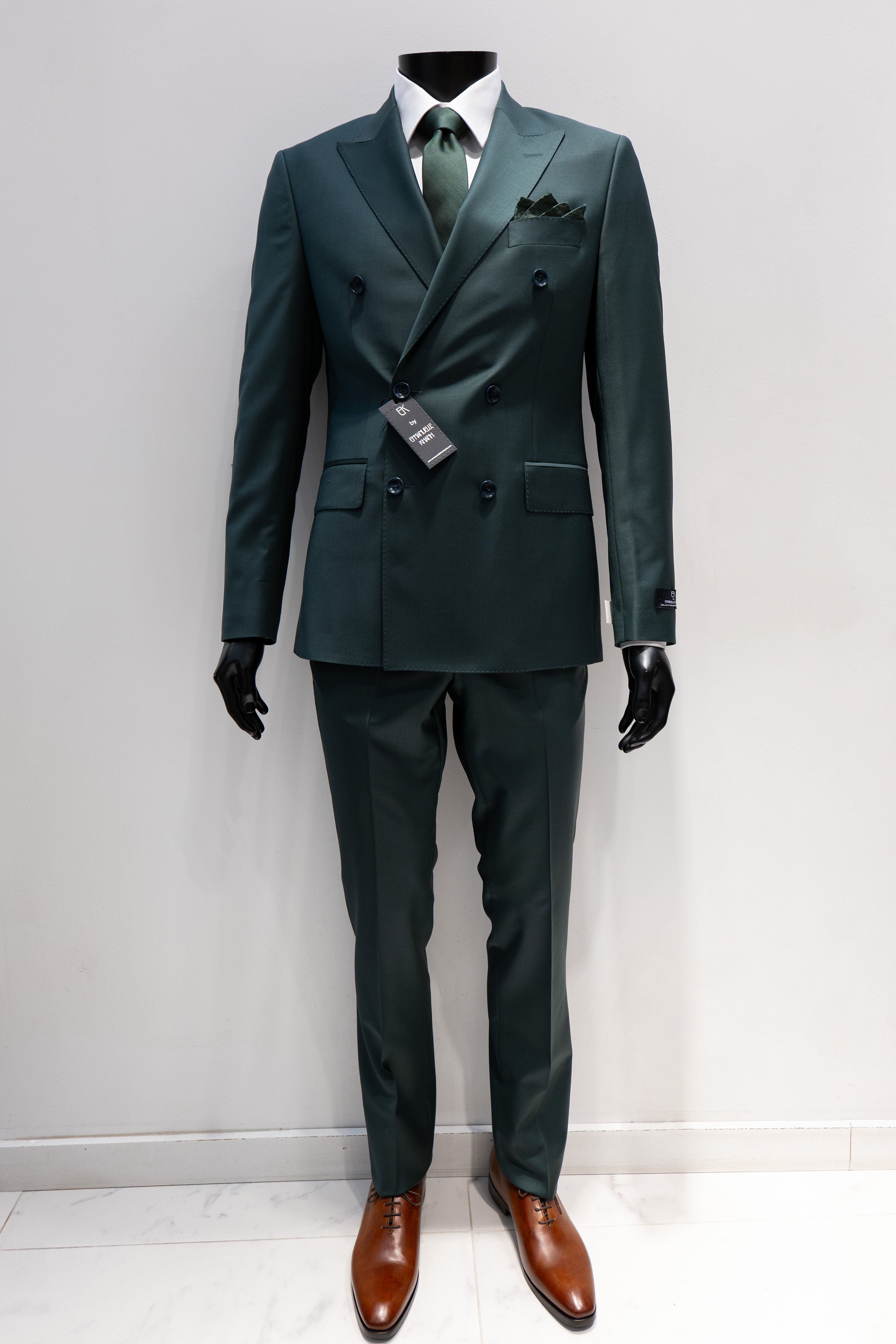 Costume croisé Emmanuelle Khanh vert sapin