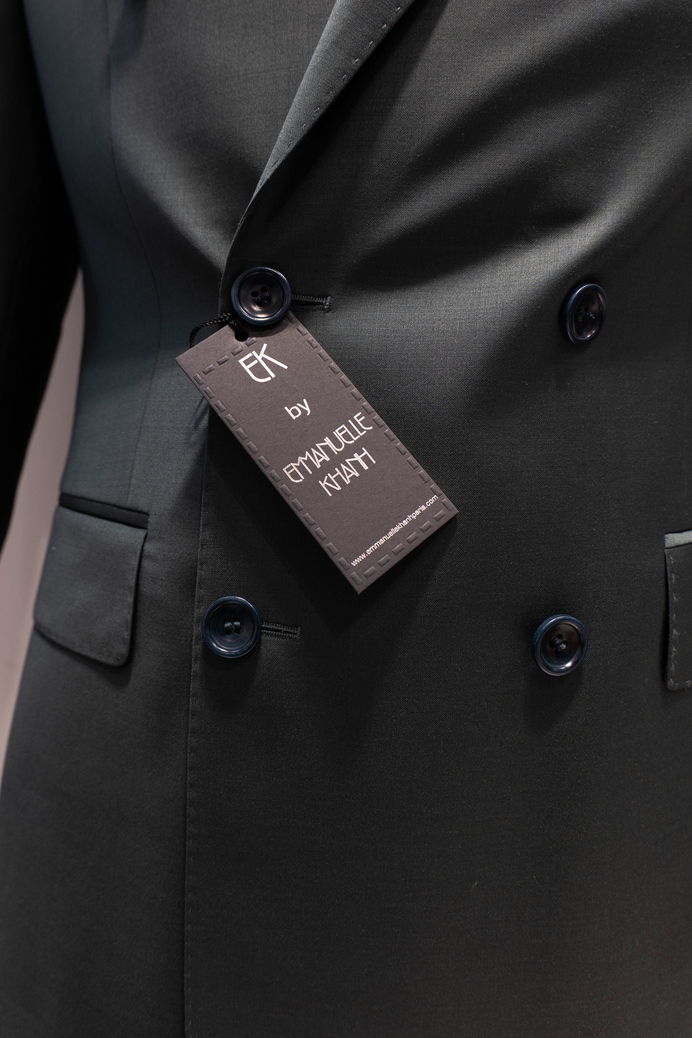 Costume croisé Emmanuelle Khanh vert sapin