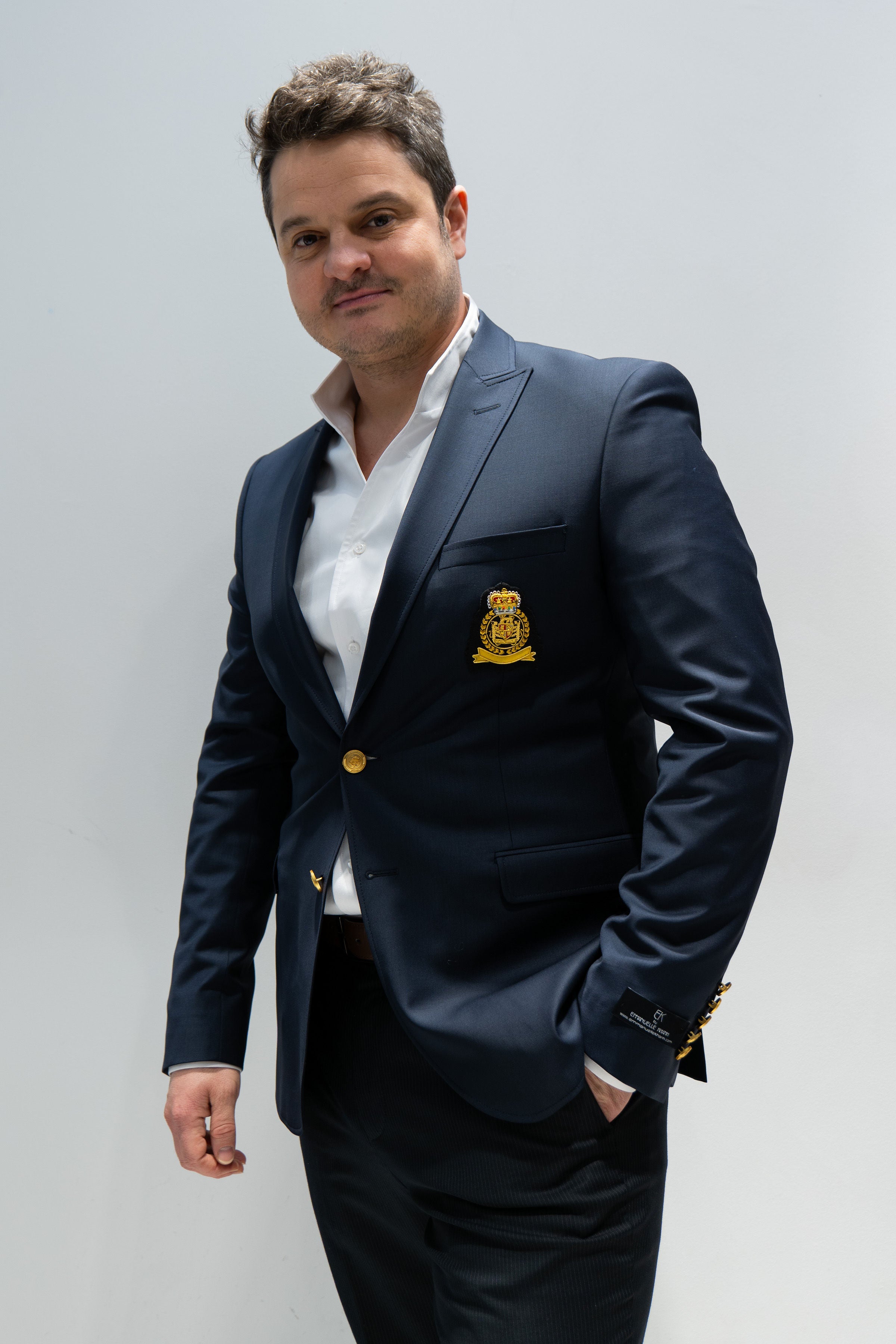 Blazer à écusson Emmanuelle Khanh  bleu marine