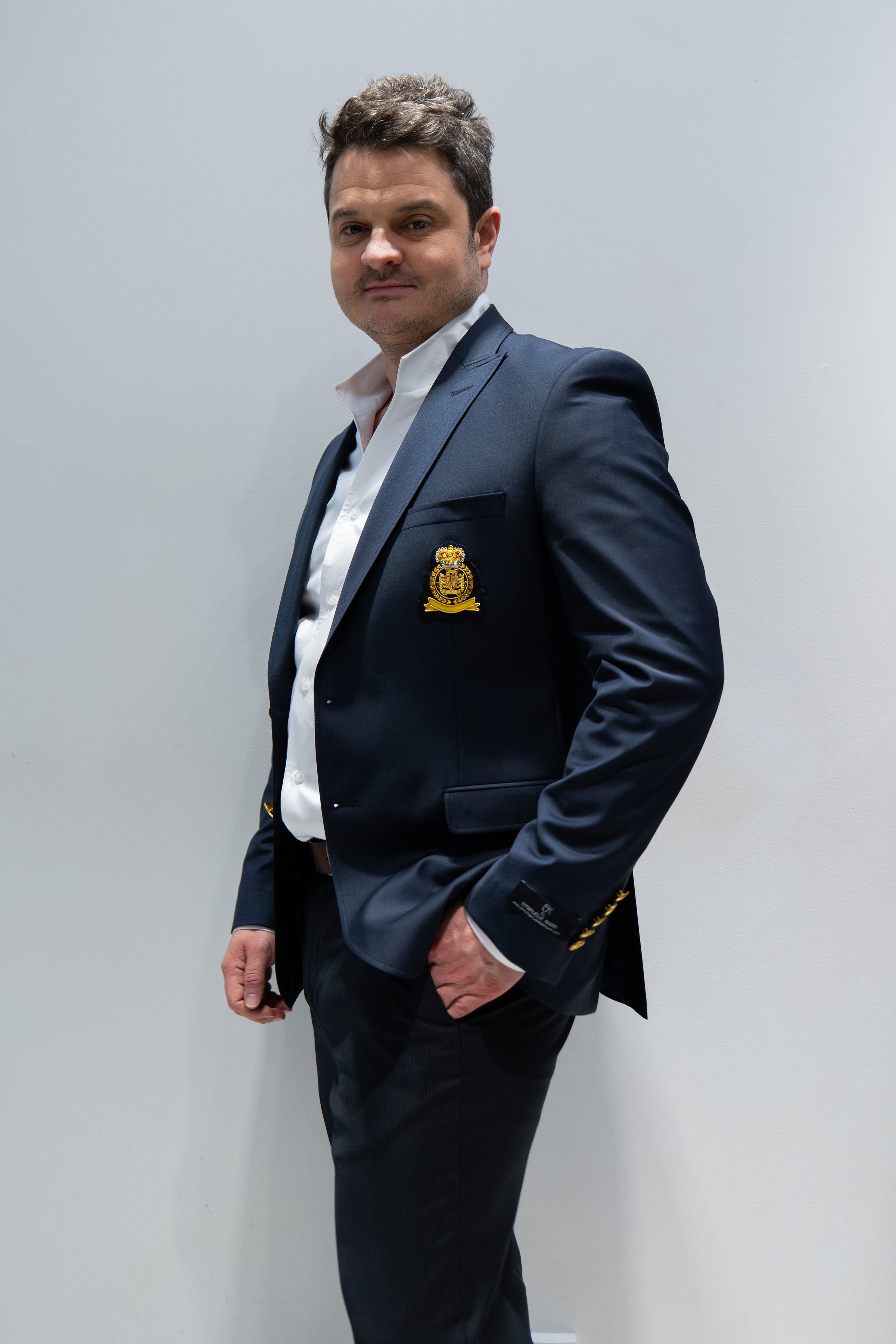 Blazer à écusson Emmanuelle Khanh  bleu marine